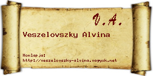 Veszelovszky Alvina névjegykártya